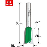 Trend CRAFTPRO dovetail router cutter with silver cylindrical shank and green cutting edge, 8mm shank size.