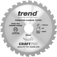 "Silver Trend CRAFTPRO nail cutting saw blade with tungsten carbide tips and 30mm bore size"