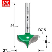Trend CRAFTPRO Ogee Mould Router Cutter with green body, silver shank, and 1/4" shank size.