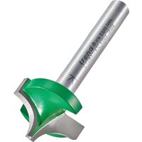 Trend CRAFTPRO Rounding Over Router Cutter, silver shaft, green coating, sharp curved blade edges.