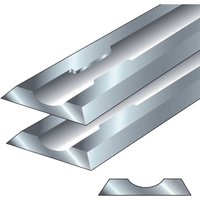 Trend CRAFTPRO solid carbide planer blade set, silver, double-edged with beveled edges and groove detail.