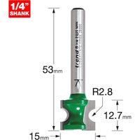 Silver Trend CRAFTPRO staff bead router cutter with green blade, 1/4" shank, and detailed measurements.
