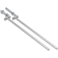 "Pair of silver Trend cranked rods for router base, featuring threaded ends and smooth cylindrical shafts"
