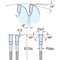 Trend CSB/AP25496 saw blade, 254mm diameter, 96 teeth, 30mm bore, silver with detailed tooth angle diagram.