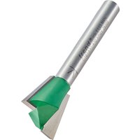 Silver Trend dovetail cutter, 18mm diameter, 104 degrees, with a green spiral blade and cylindrical shank.