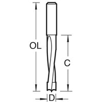 Black Trend dowel drill bit, 8mm diameter, 35mm cut length, with spiral flutes and pointed tip.