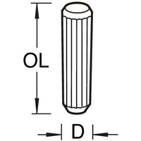 Wooden dowel pin, 6x30mm, ribbed cylindrical shape, natural wood color, pack of 500 by Trend.