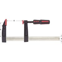 Black and silver Trend F Clamp, 300mm x 100mm, with red accents and ergonomic handle.