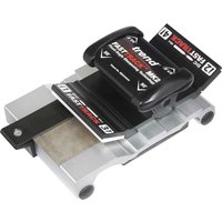 Trend Fast Track MK2 Chisel Sharpener Kit, black and silver with adjustable guide and honing stone.