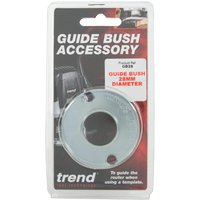 Trend Guide Bush 28mm diameter, silver metal ring in clear plastic packaging with label and hanging tab.