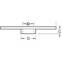Trend Guide Bush 40mm, circular metal disc with central cylindrical extension, labeled dimensions ID, D, and C.
