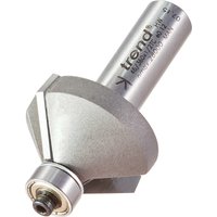 Chamfer cutter with silver cylindrical shank and 45-degree angled cutting edge, Trend branding on shank.