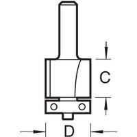 Trend guided trimmer with 18.2mm diameter, cylindrical metal body, and 1/4 inch shank.