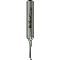 Trend Helical Plunge Cutter, 3mm diameter, silver with engraved text, spiral fluted cutting edge, cylindrical shank.