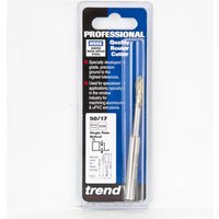 Trend Helical Plunge Cutter 5mm, silver with spiral flutes, in clear plastic packaging with blue and black label.