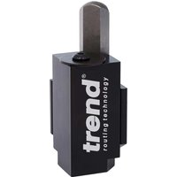 Black Trend Hinge and Lock Corner Chisel with silver blade and "trend routing technology" text on the side.