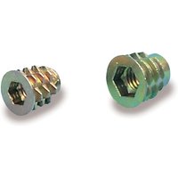 Brass-colored Trend wood inserts, hexagonal socket, threaded exterior, M8 size, pack of 10.