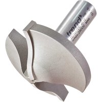 Trend Large Flat Roman Ogee Router Cutter with silver steel body and curved cutting edge design.