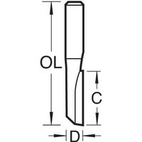 Black and white diagram of Trend One Flute cutter, 3mm diameter, 11mm cut length, with labeled dimensions.