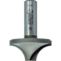 Trend Ovolo Rounding Over Cutter with 15mm radius, silver body, and black cutting edge.