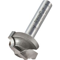 Silver Trend Ovolo rounding over cutter with 4mm radius and 1/4 inch shank, featuring sharp curved blade.