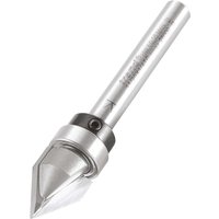 Silver Trend panel mould bearing guided router cutter with pointed tip and cylindrical shank.