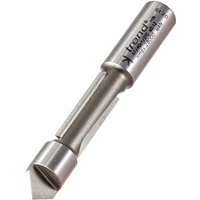 Trend Pierce and Trim Two Flute Router Cutter, silver with engraved text, sharp dual cutting edges.