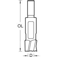 Black Trend Plug Maker with 1-inch diameter, cylindrical body, sharp cutting edges, and hexagonal shank.