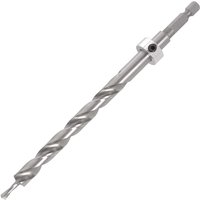 Silver Trend Pocket Hole Jig Drill 9.5mm with spiral flutes and hexagonal shank, featuring an adjustable collar.