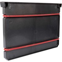 Black Trend Pro Storage Box with red dividers, rectangular shape, durable plastic construction.