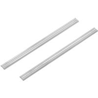 Pair of silver Trend Professional solid carbide planer blades with straight edges and smooth finish.