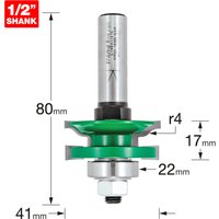 "Trend Profile Scriber Ogee Set with 4mm radius, silver shank, green body, and measurement labels, 1/2 inch shank size"