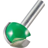 Trend Radius router bit, 12.7mm radius, 25.4mm diameter, silver shaft, green cutting edge.