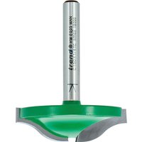 Trend raised panel router bit, silver shaft, green body, 12mm radius, 41mm diameter.