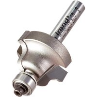 Silver Trend Roman Ogee router cutter with bearing guide and curved cutting edge.