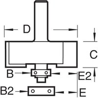 Diagram of Trend self-guided rebater, 35mm diameter, 12.7mm cut, with labeled dimensions and cylindrical shank.