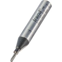 Silver Trend single flute cutter, 1.6mm diameter, with engraved branding and tapered shank.