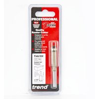 Trend Single Flute Cutter, 1mm diameter, silver, in clear plastic packaging with red and black label.