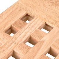 Wooden slotted panel with interlocking grid pattern, light oak finish, smooth texture, and precise cutouts.