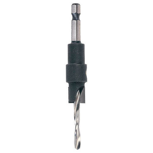 Trend Snappy TCT counterbore drill bit with a silver metal drill tip, black plastic shank, and hexagonal drive for secure attachment to power tools.