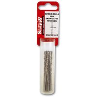 Ten-pack of silver Trend Snappy 3/32 drill bits in a clear plastic tube with red and white label.