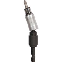 Silver and black Trend Snappy Off Set Screwdriver Bit Holder with adjustable pivoting head and hex shank.