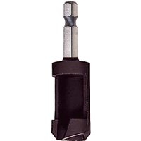 Black Trend Snappy Tube Plug Cutter with hex shank and sharp cutting edge for precise wood plug creation.