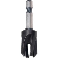 Black Trend Snappy wood plug cutter with hex shank and sharp cutting edges.