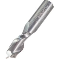 Spiral up-cut router bit, 12.7mm diameter, silver finish, engraved with "Trend" branding.