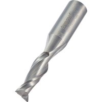 Steel Trend spiral up-cut router bit, 9.5mm diameter, single piece, with helical flutes and cylindrical shank.