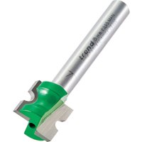 "Silver Trend router bit with green coating, 2mm radius, cylindrical shank, and sharp cutting edge"