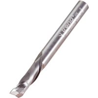 "Silver Trend STC spiral up and down cut router cutter with engraved brand logo and sharp dual cutting edges"