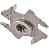 Trend threaded slotter blade, silver with four sharp teeth, central threaded hole for 33 Series M12 arbors.