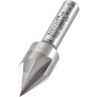 Silver Trend three flute engraver router cutter with a conical tip and engraved text on the shank.